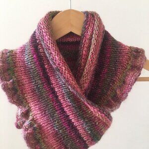 Handknit Bohemian Cottage Core Scarf